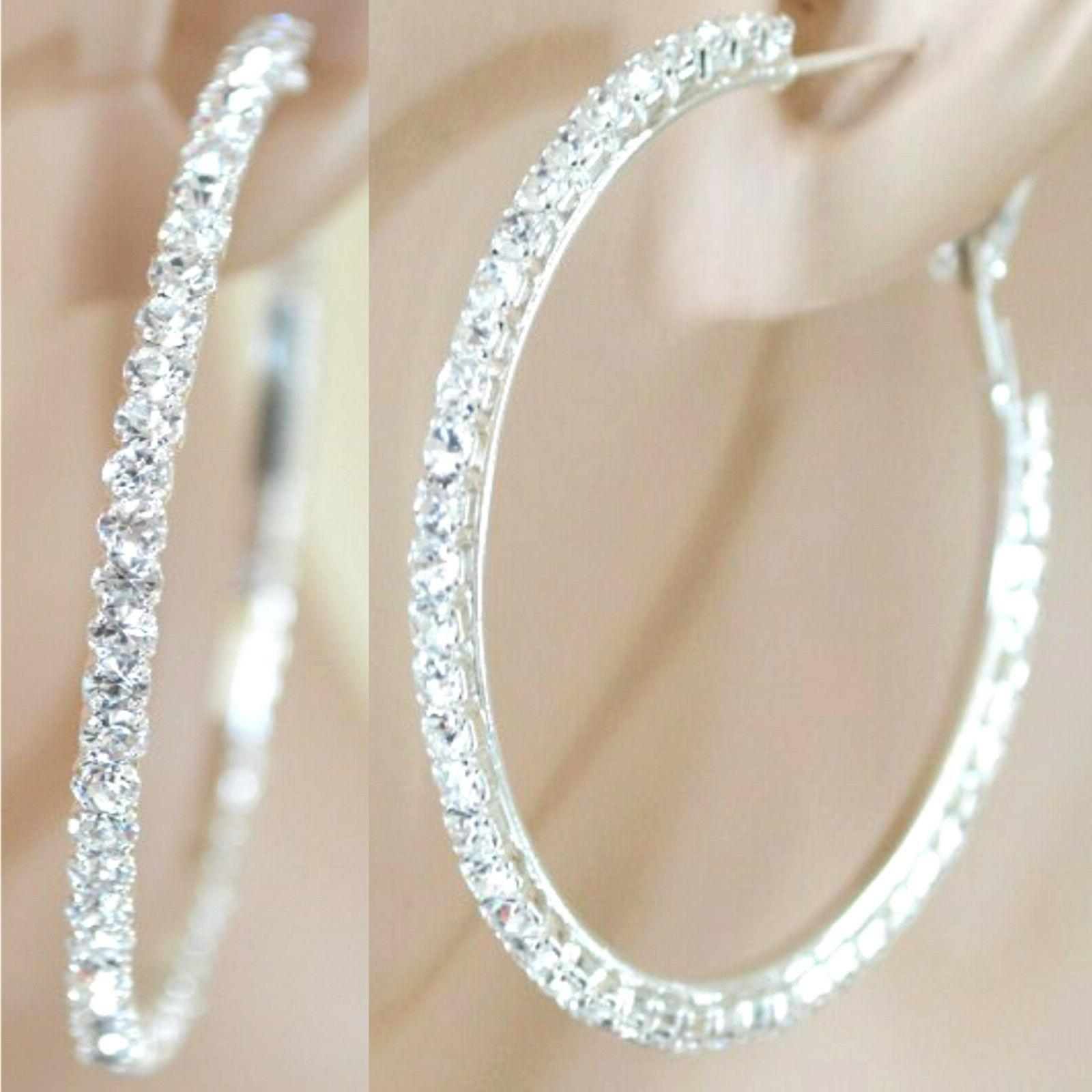 orecchini strass donna cerchi argento oro cristalli