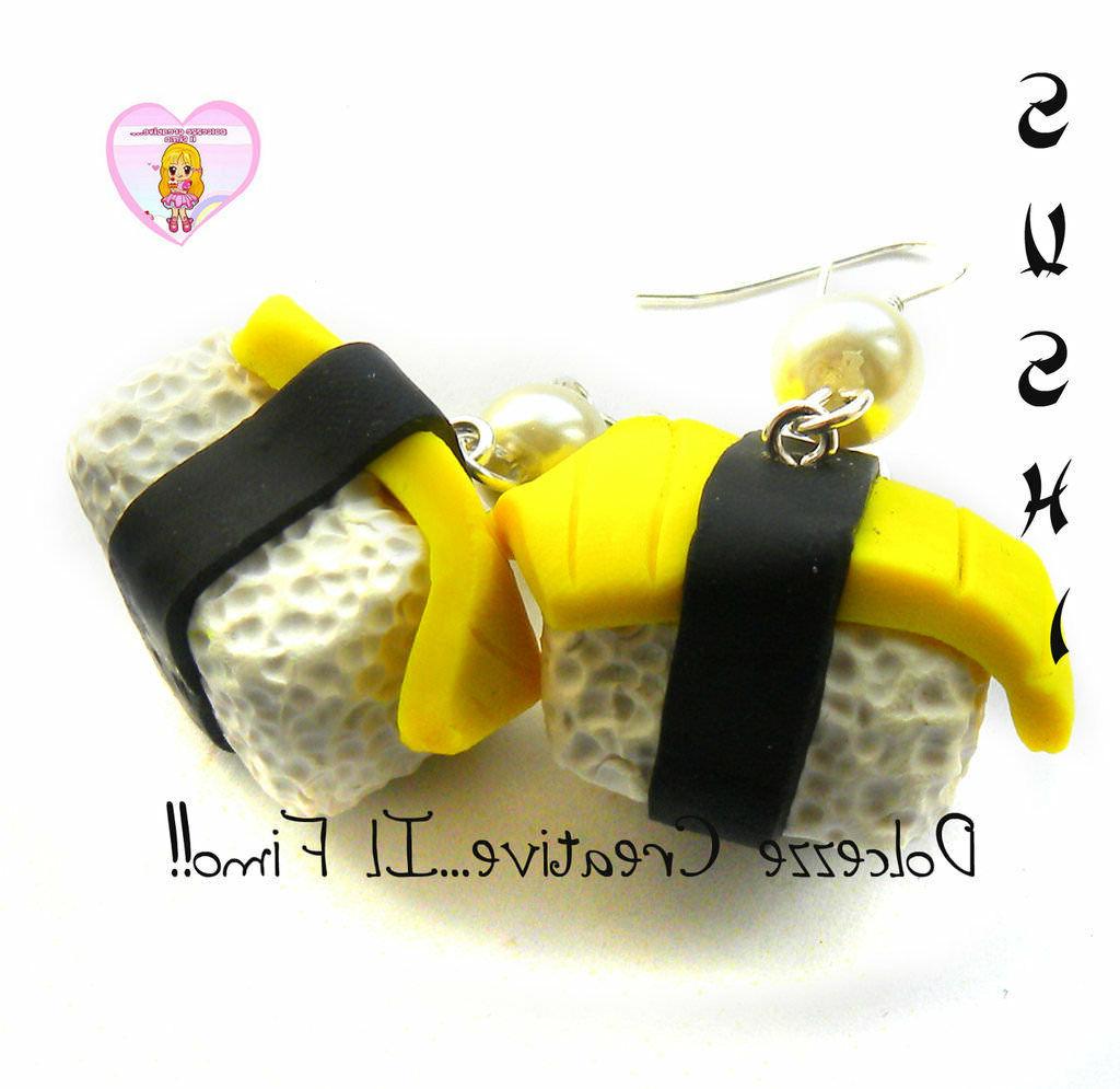 orecchini sushi miniature kawaii tamago omelette cute