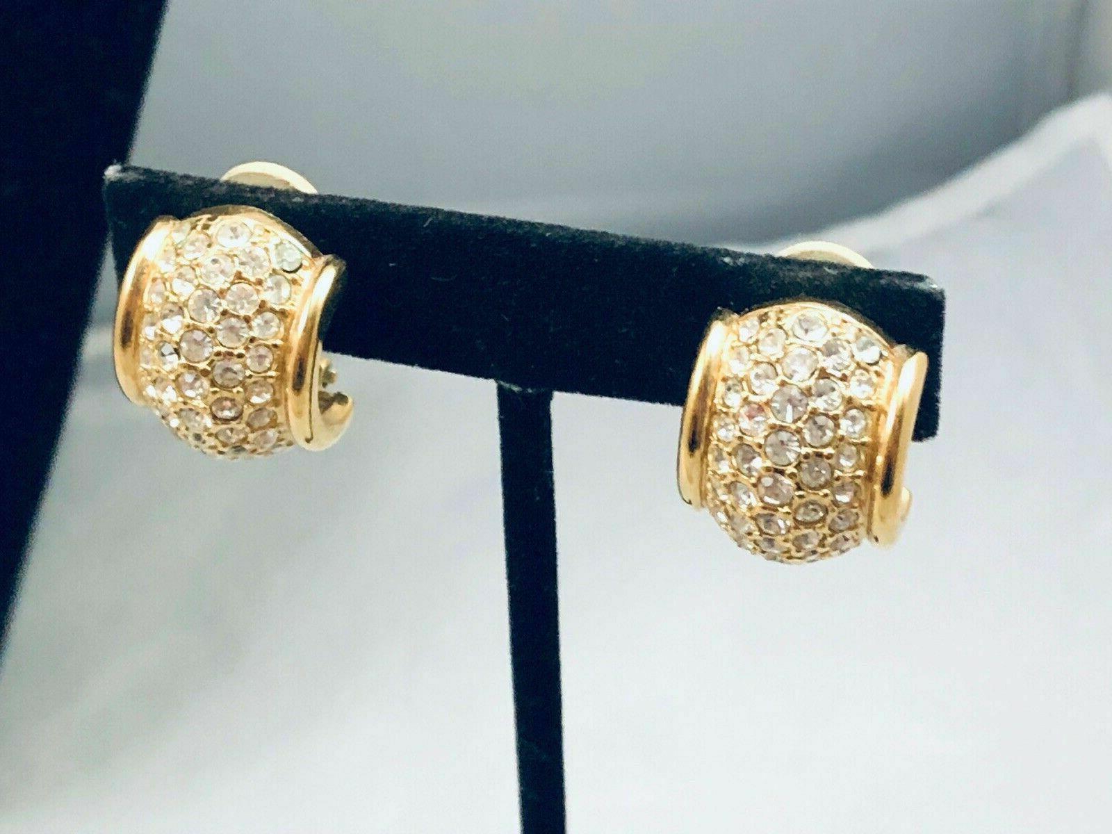 orecchini swan tono oro vintage bigiotteria americana