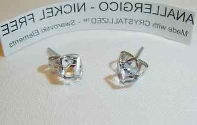 orecchini swarovski elements originale cubo cristallo perno