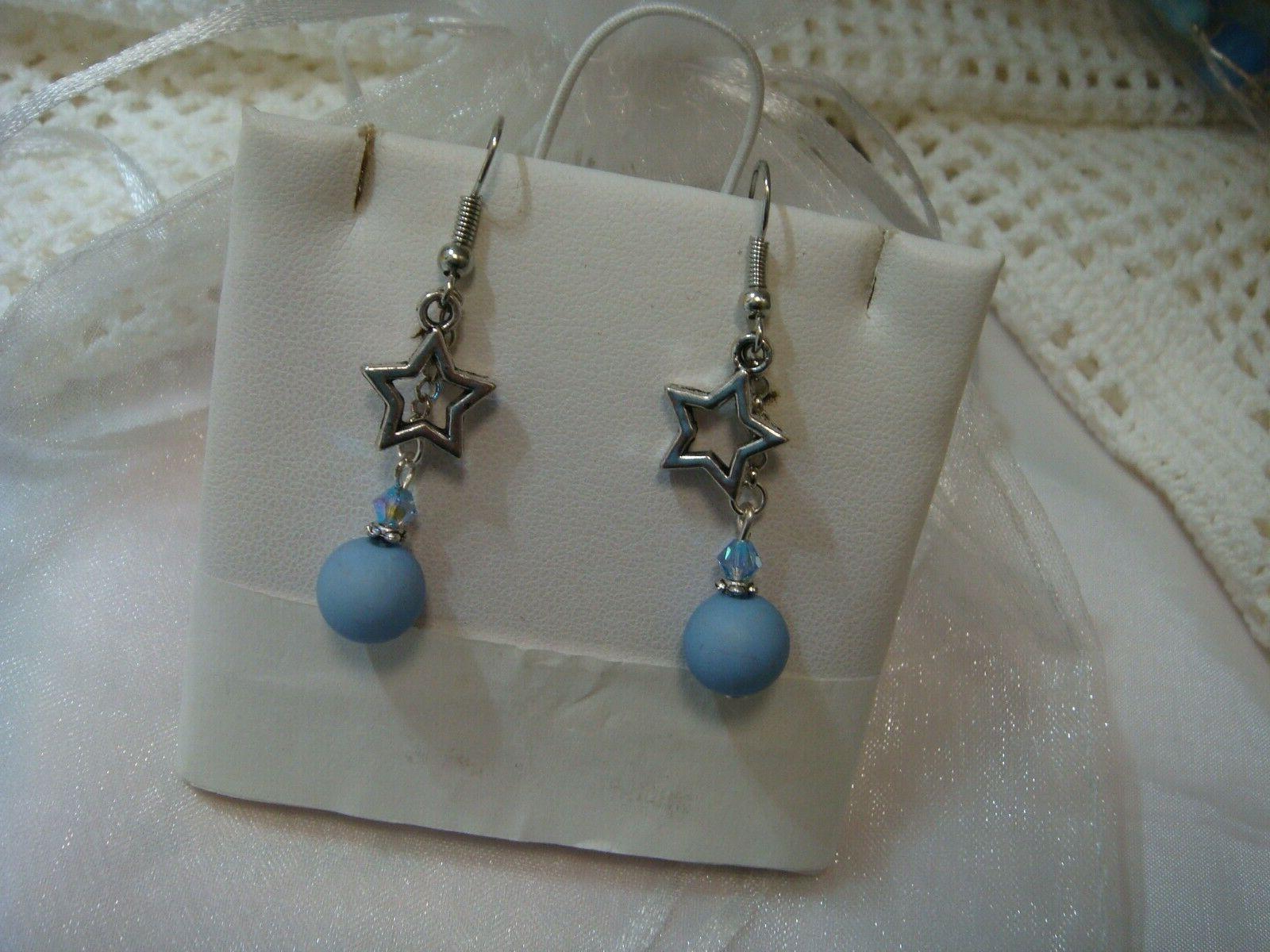 orecchini swarovski zaffiro chiaro e stelline tibet