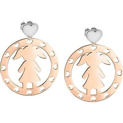 orecchini talismani saqe03 earrings acciaio bimba oro