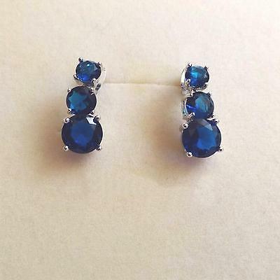 orecchini tennis donna colore argento con zaffiri