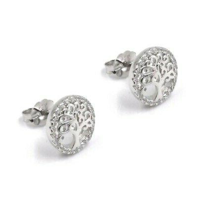 orecchini tondi albero della vita in argento