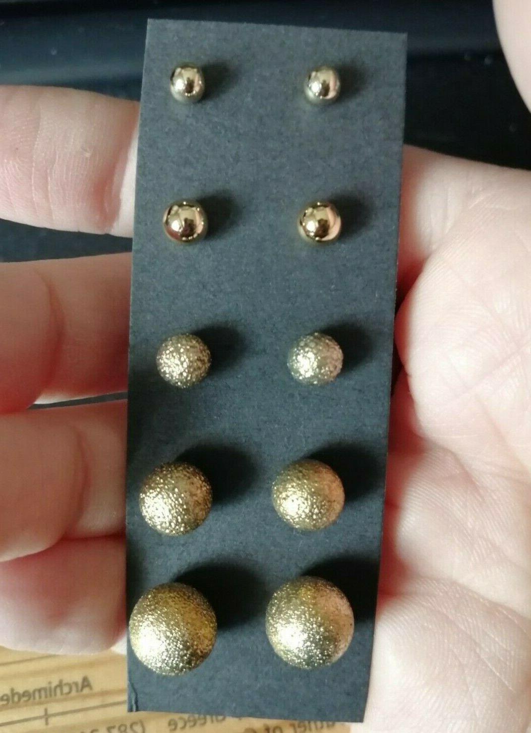 orecchini tondi color oro set di 5