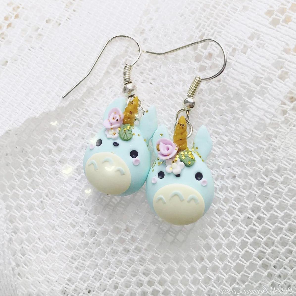 orecchini totoro unicorno cute unicorn miyazaki ghibli