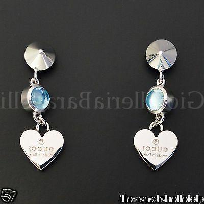 orecchini trademark argento cuore e topazi azzurri