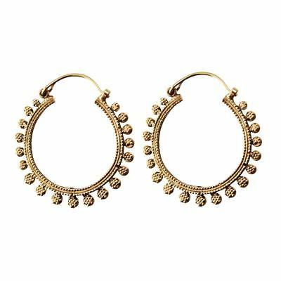 orecchini tribali ottone color oro etnici rotondi