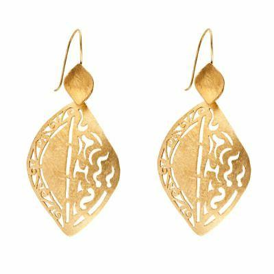 orecchini tribali ottone color oro etnici satinati