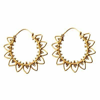 orecchini tribali ottone etnici fiori a cerchio