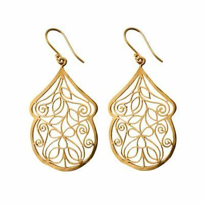 orecchini tribali ottonecolor oro in filigrana pavone