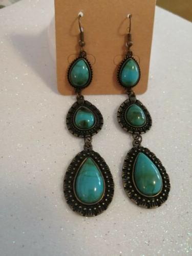 orecchini turchese brunito bijoux
