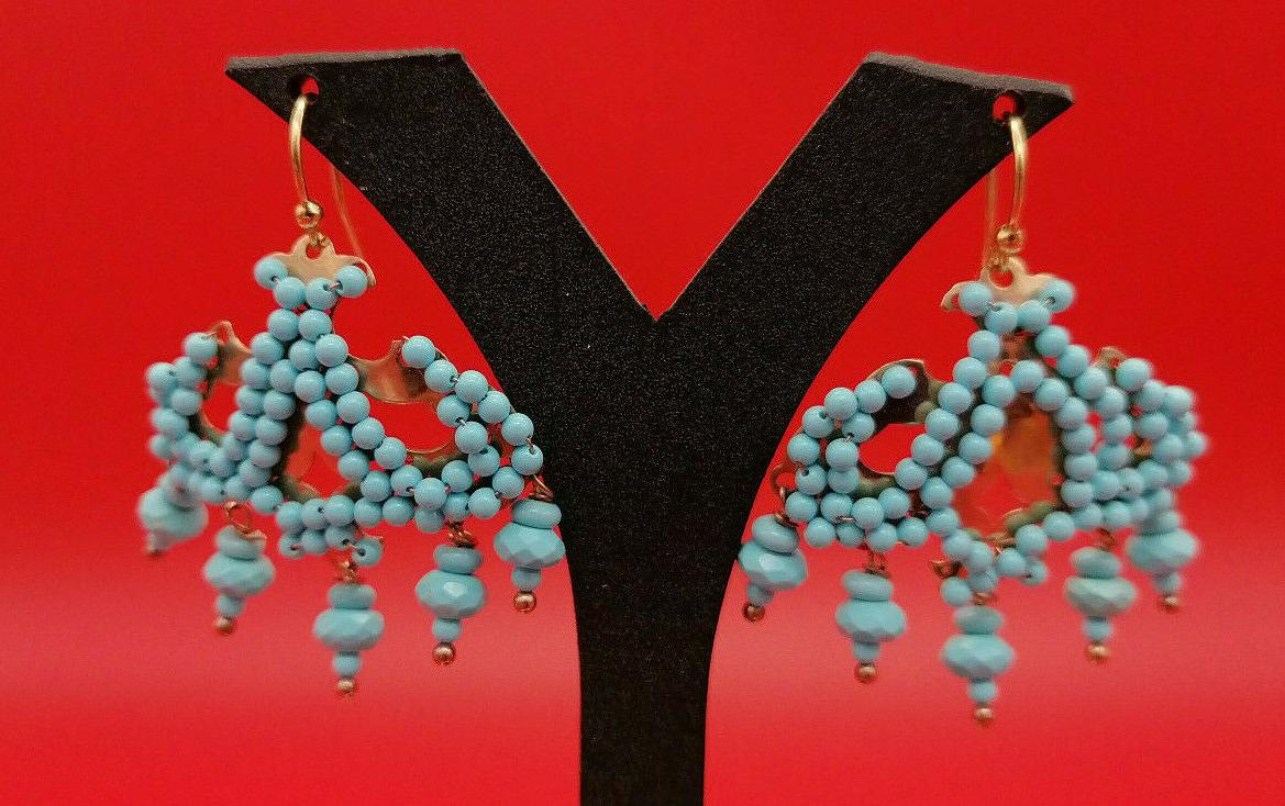 orecchini turchese pendenti argento stile antico gioiello