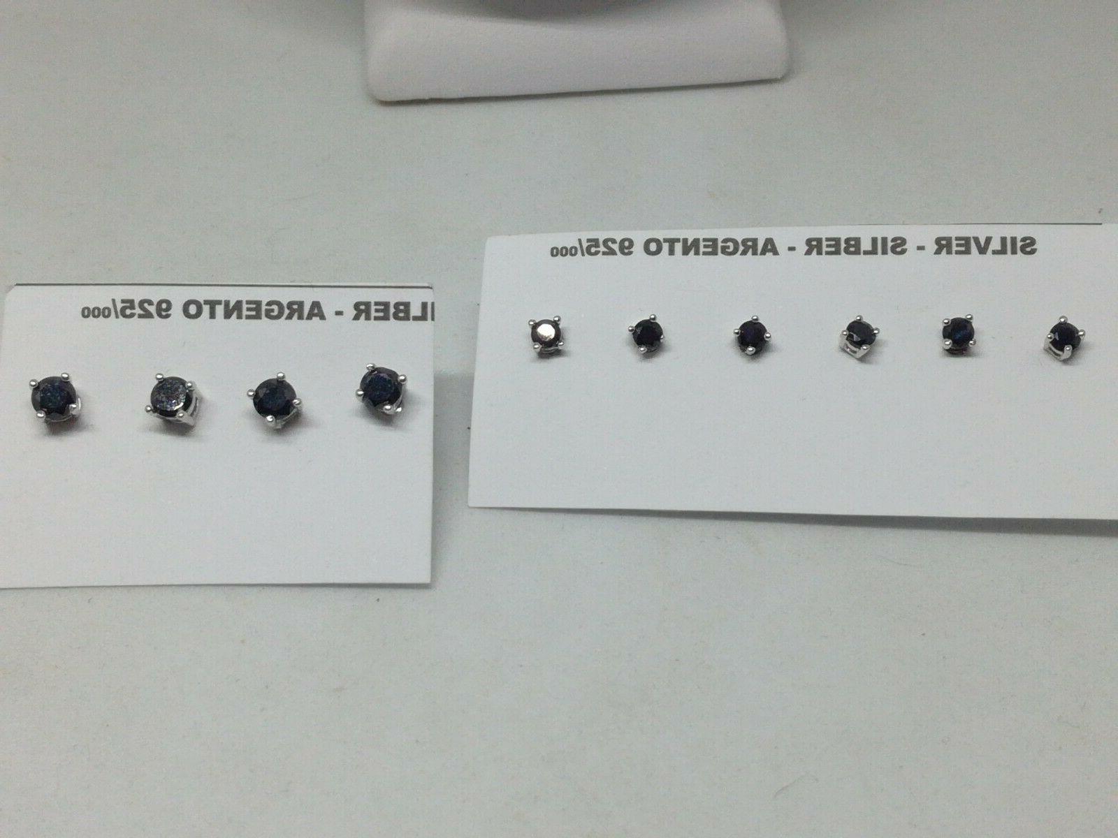 orecchini unisex argento zirconi neri rodiati punti