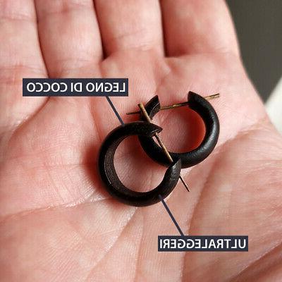 orecchini uomo a cerchio donna legno di