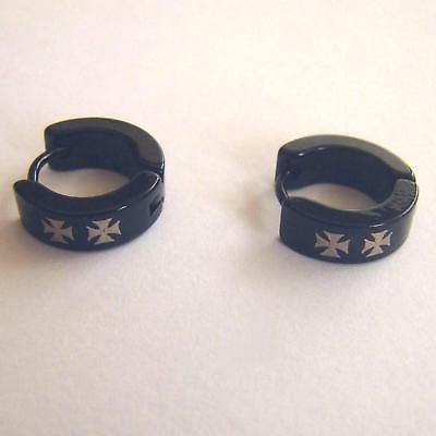 orecchini uomo cerchi acciaio inox nero con