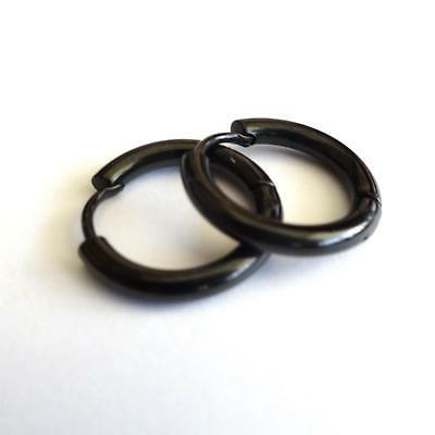 orecchini uomo cerchi tubo pirata acciaio nero