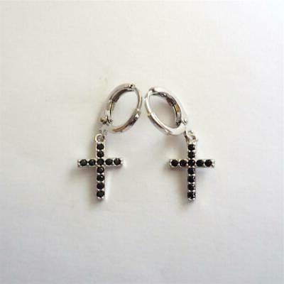 orecchini uomo donna cerchi colore oro croce