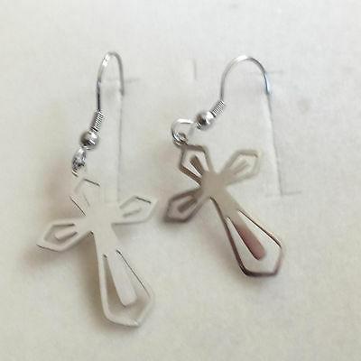 orecchini uomo donna colore argento con croce