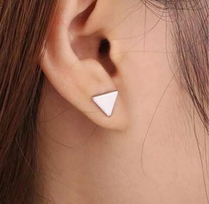 orecchini uomo donna forma triangolo silver argento