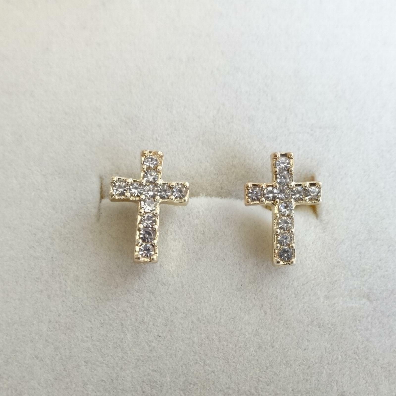 orecchini uomo donna lobo croce colore oro