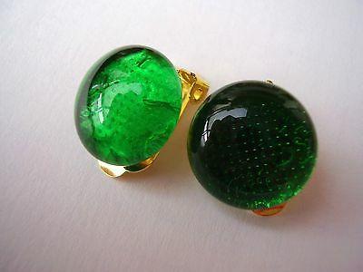 orecchini vetro di murano verdi a clip