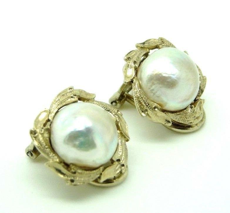 orecchini vintage anni 60 oro bianco massiccio