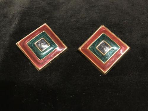 orecchini vintage anni 90 in metallo laccato