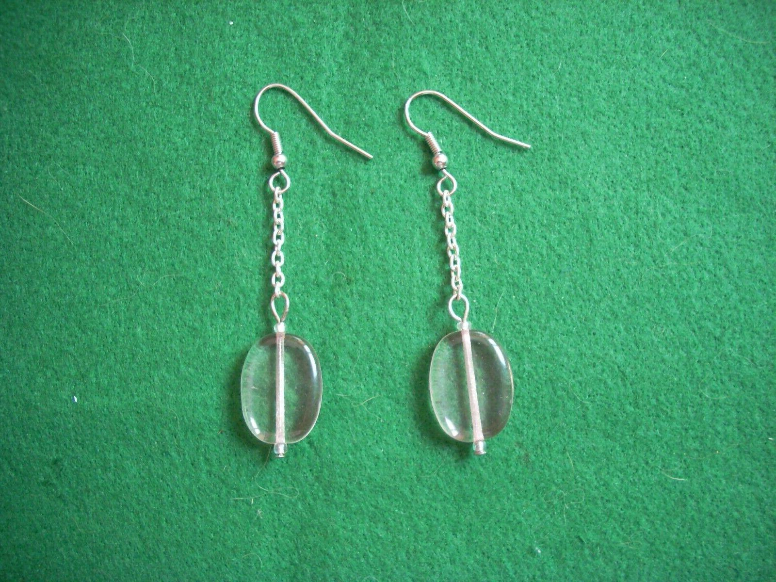 orecchini vintage con ciondolo trasparente