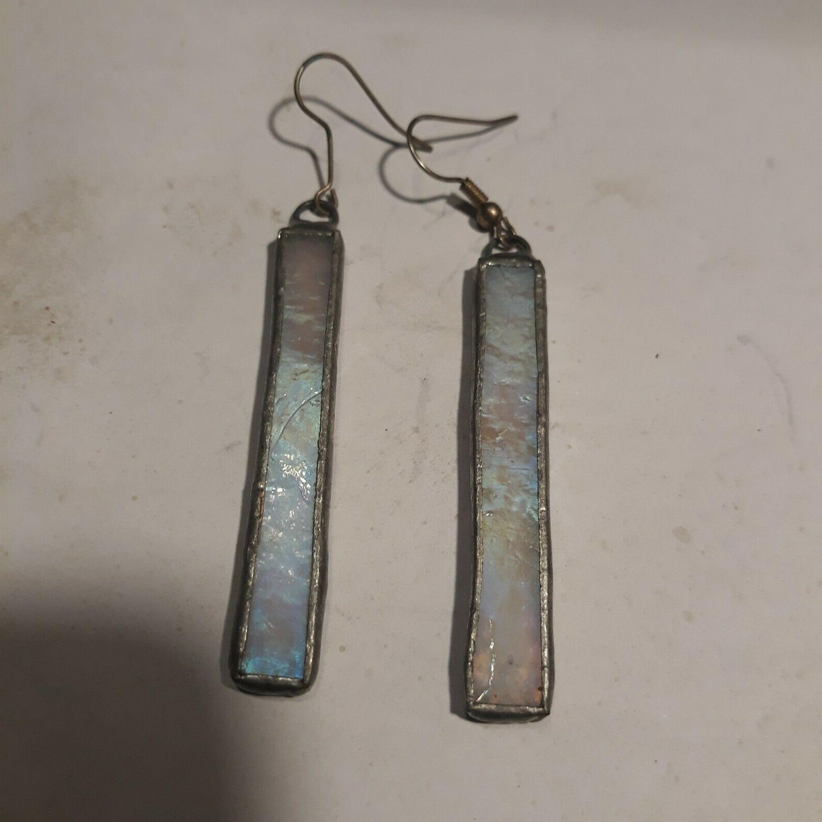 orecchini vintage in pietre dure verticali anni