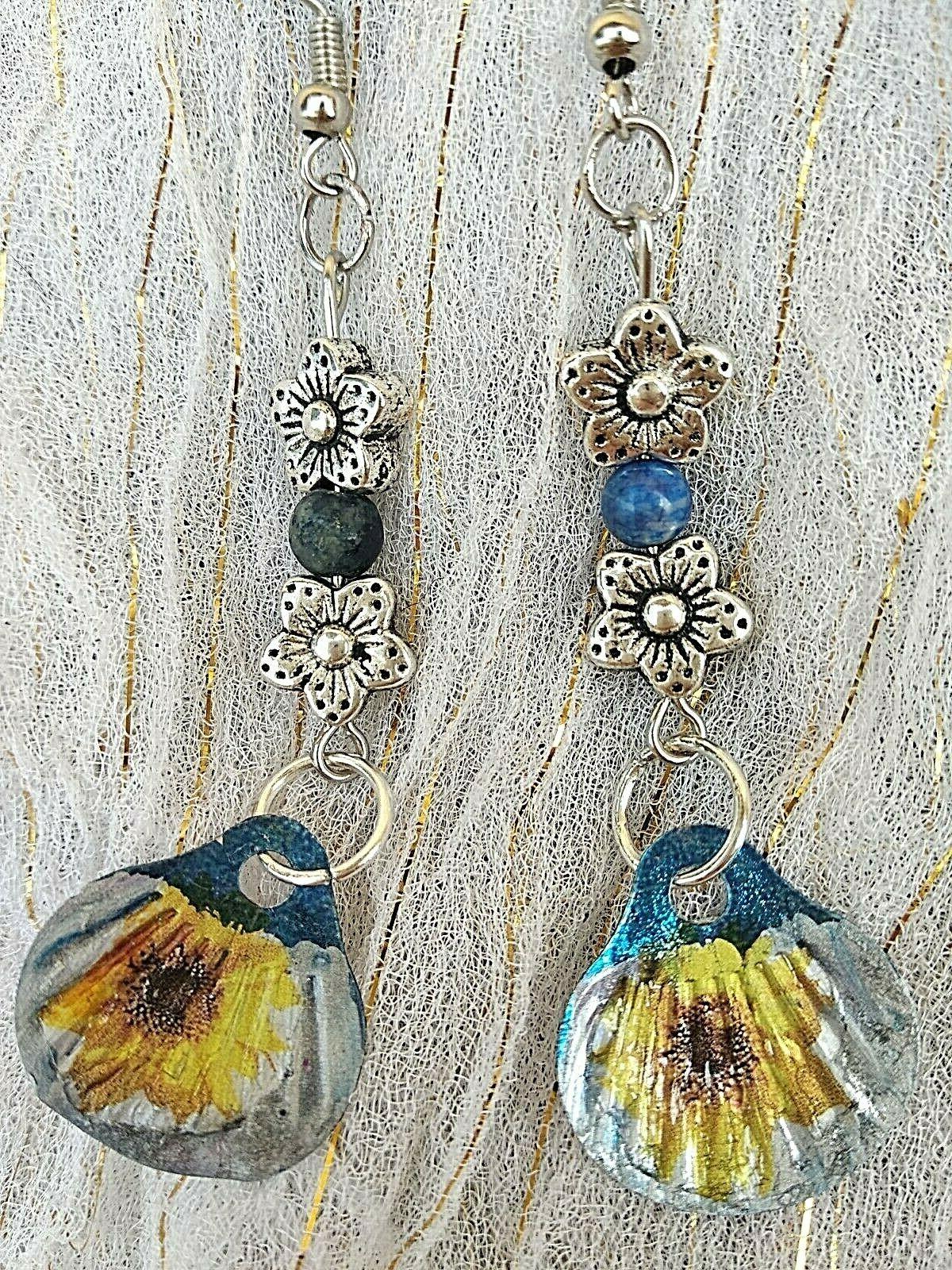 orecchini vintage mare e girasoli seashells