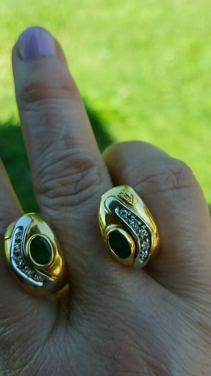orecchini vintage oro 18 kt recarlo smeraldi