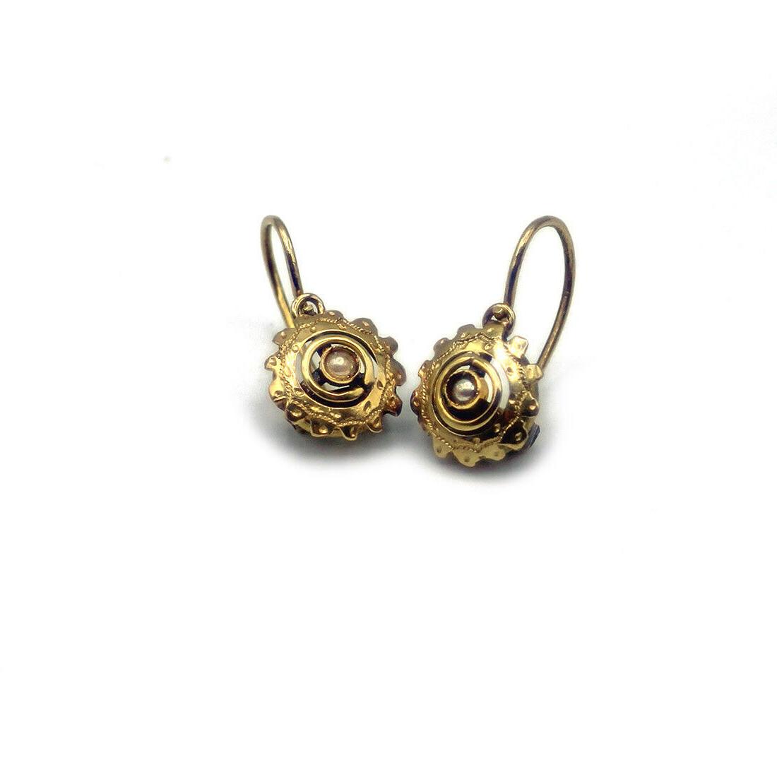 orecchini vintage pendenti in oro 18kt con