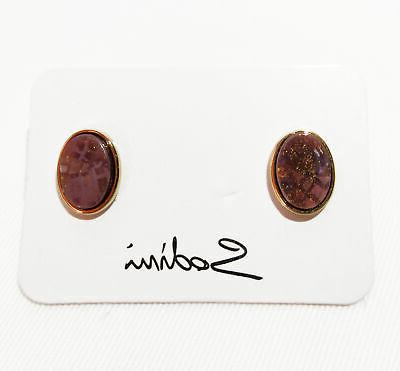 orecchino a perno bordeaux con glitter