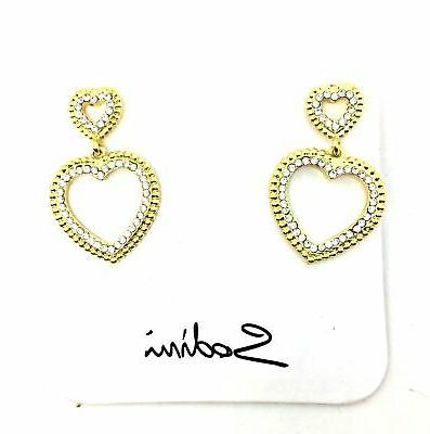 orecchino a perno dorato con cuore e