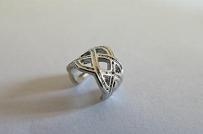 orecchino argentato intrecciato senza foro buco cuff