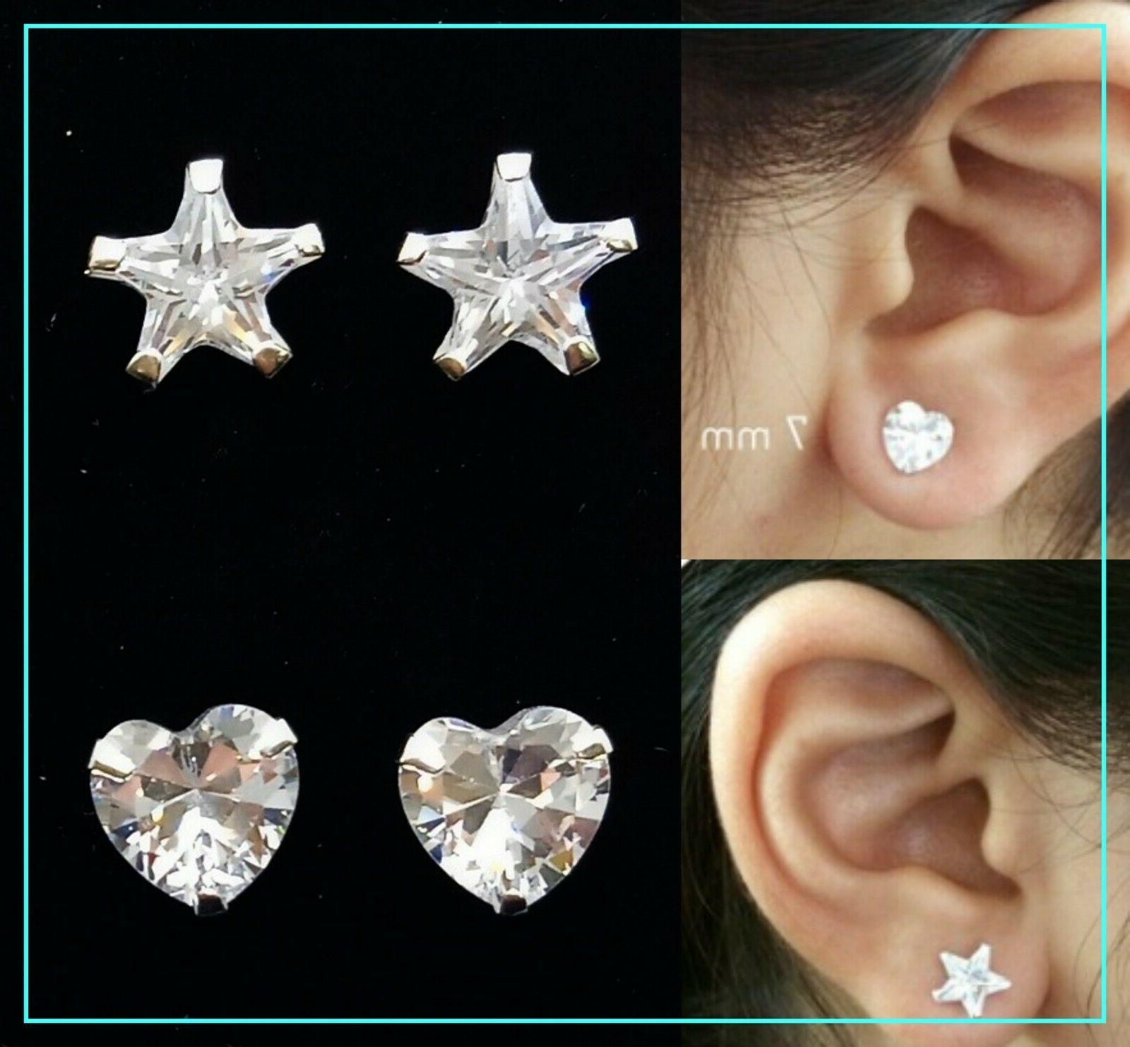 orecchino brillantino punto luce zircone stella cuore