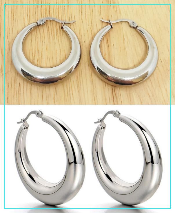 orecchino cerchio acciaio uomo donna bombato pirata