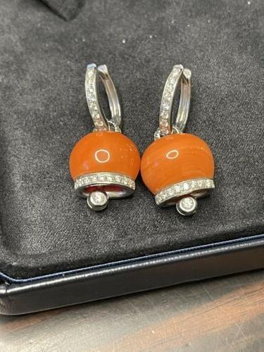 orecchino chantecler campanelle corallo e diamanti nuove