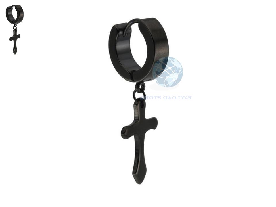 orecchino con croce uomo donna cerchi pendente