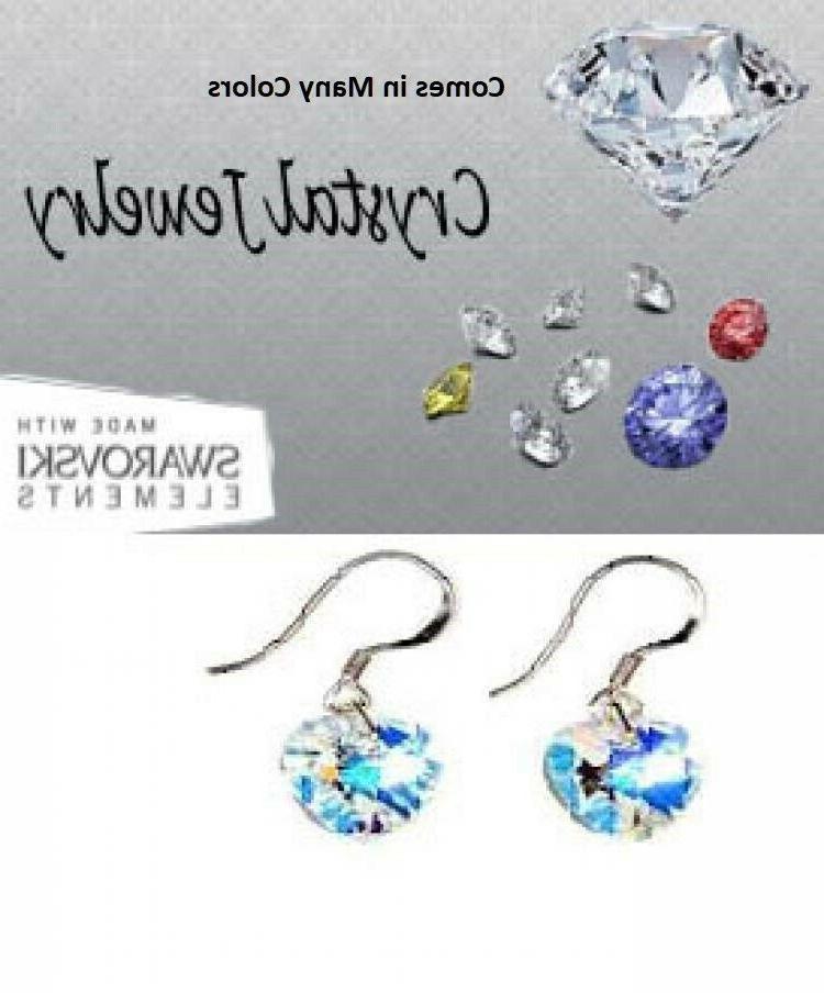 orecchino cuore pendente oro bianco piastra swarovski