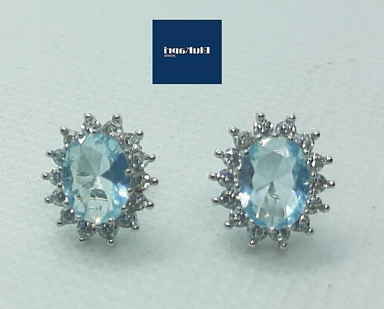 orecchino donna in argento 925 acquamarina con