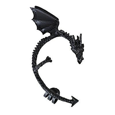 orecchino drago nero senza foro buco cuff