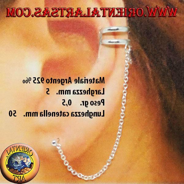 orecchino ear cuff in argento 925 con