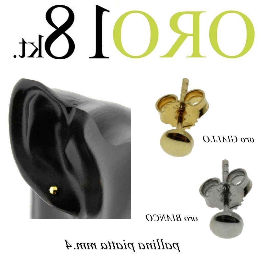 orecchino pallina 4mm oro bianco oro giallo