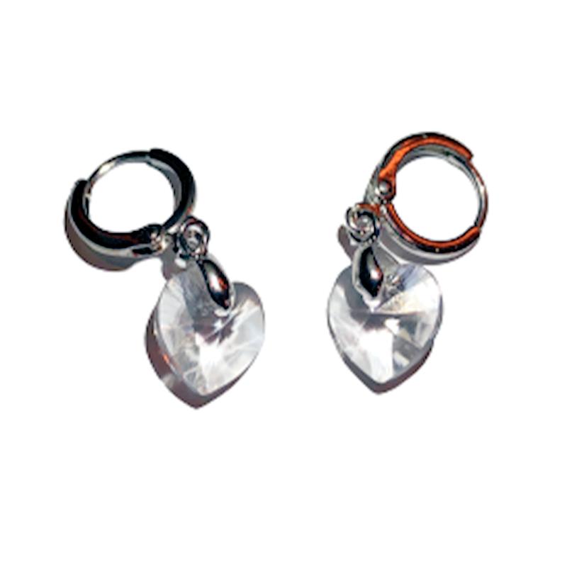 orecchino punto luce con pietra bianca trasparente