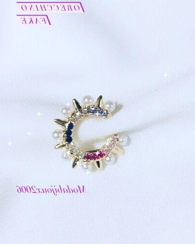 orecchino senza buco fake con borchie perle