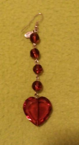 orecchino singolo bigiottera pendente con cuore