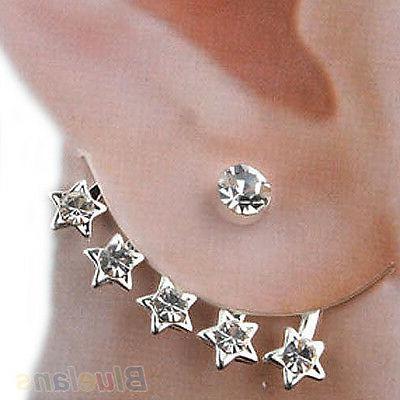 orecchino stelle e brillanti crystal rhinestone pentagram
