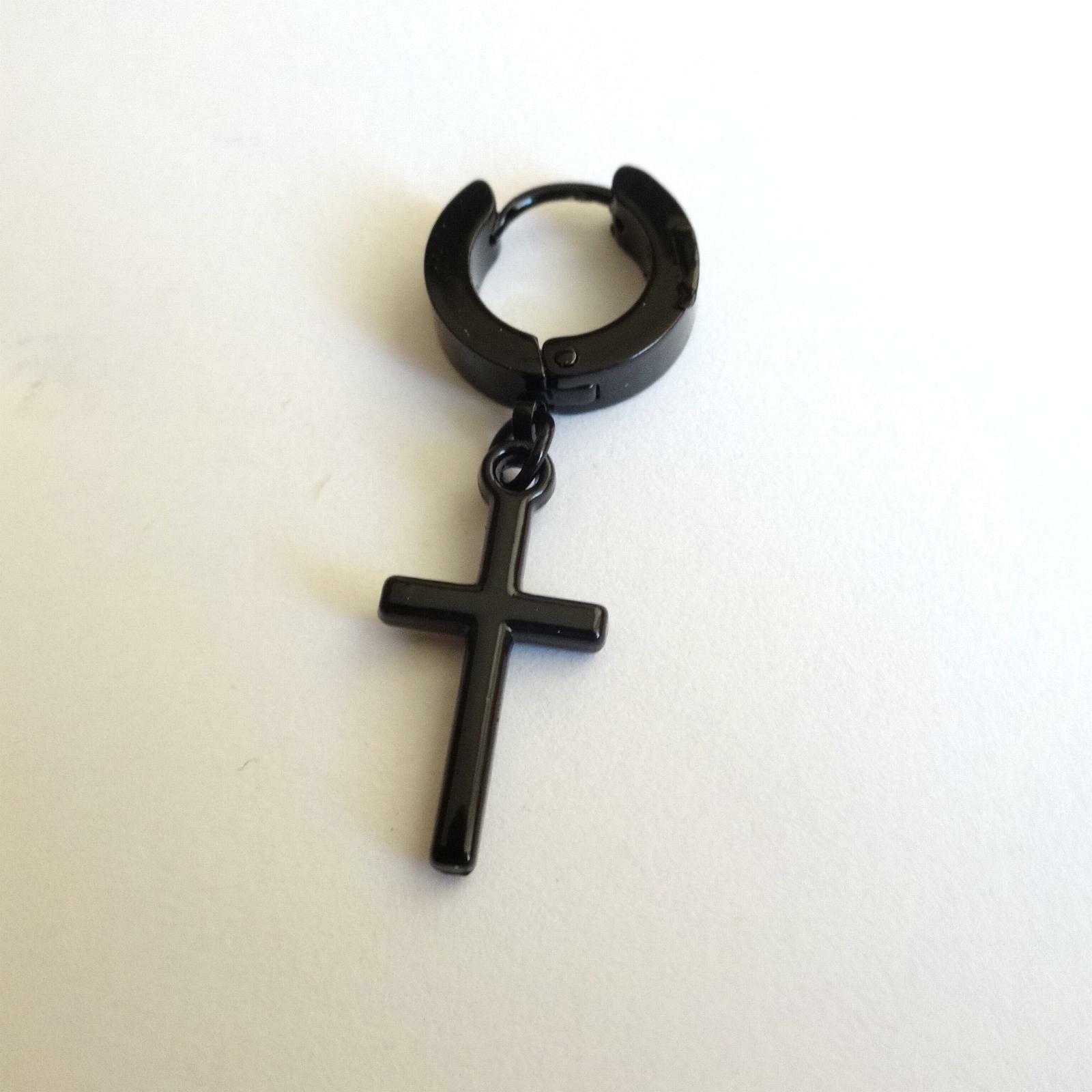 orecchino uomo donna cerchio in acciaio nero